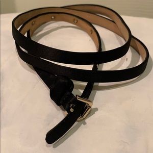 J.Crew black satin skinny belt